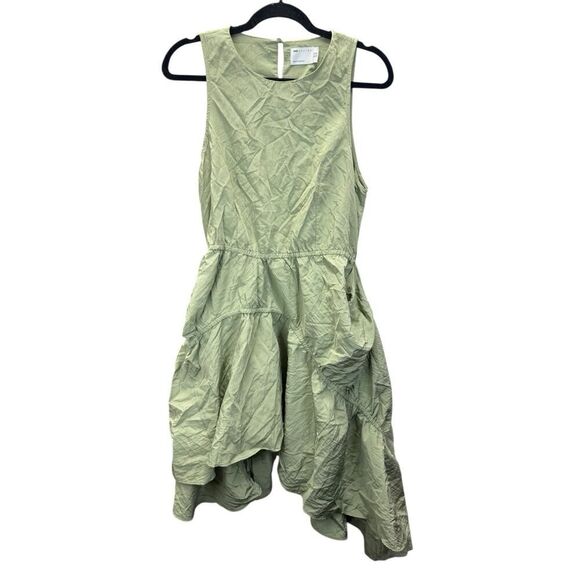 ASOS Design Green Sleeveless Tiered Ruffle Dress US 12 NWT Irregular Hem - Picture 4 of 14